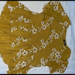 SHEIN Peplum Yellow Top